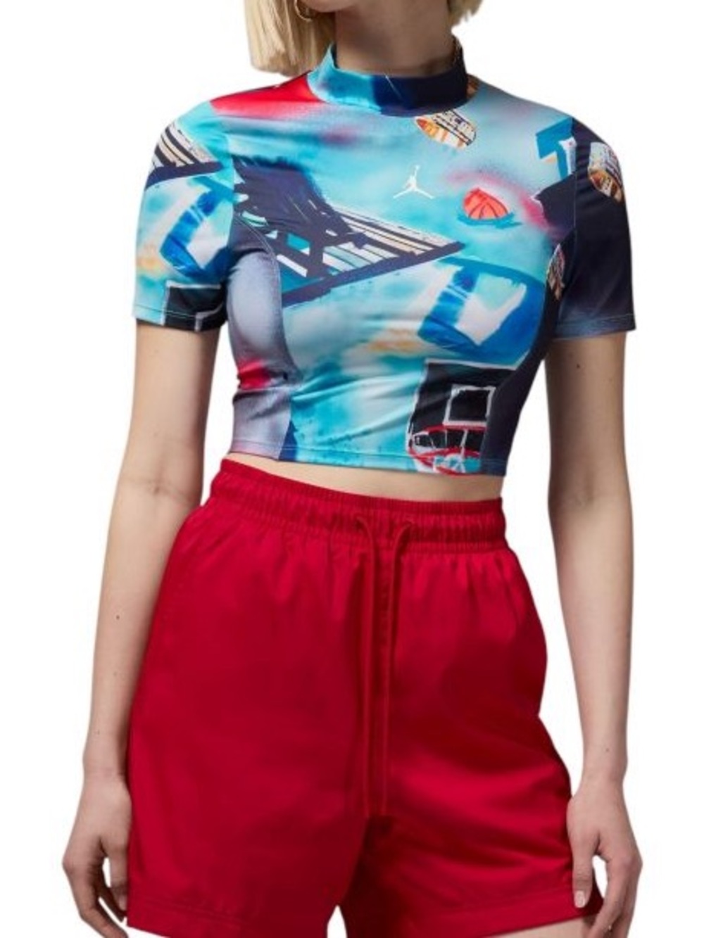 Jordan Women's Printed Short-Sleeve Knit
Crop Top - Size XS